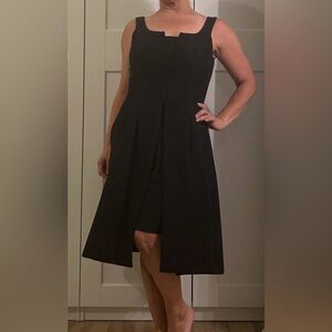 White House Black Market Black Dress with Overskirt